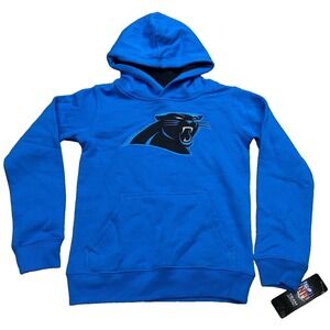 NFL Team Apparel Youth S Small (8) Carolina Panthers Hoodie Blue Sweatshirt